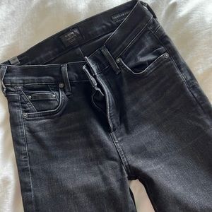 Citizens of Humanity Black raw hem straight jeans